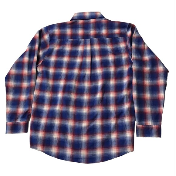 Dixxon Flannel Shirt Mens Glory Red White Blue Plaid Button Down Large - Picture 7 of 8